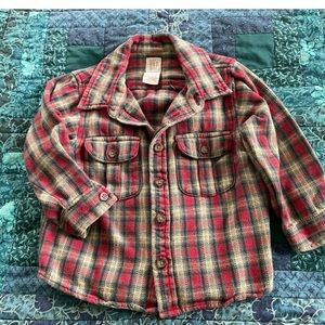 GAP Kids Red and Blue Plaid Shirt